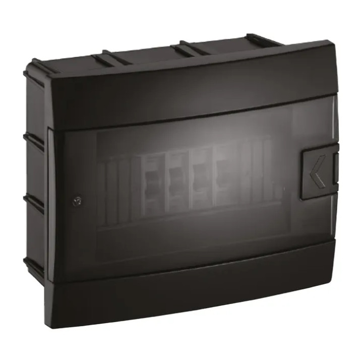 Щиток внутрішній 8 авт. чорний · HOROZ ELECTRIC · flush-mounted-8-av-black