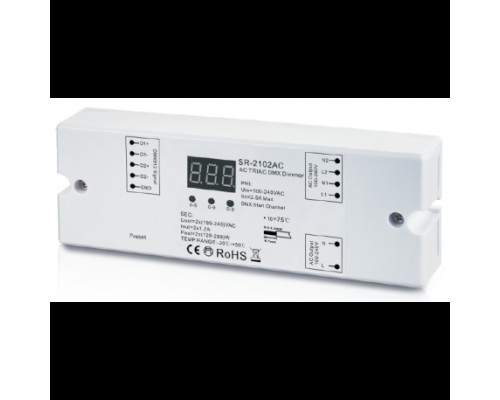SR-2102AC -2CH (DMX/TRIAC) декодер