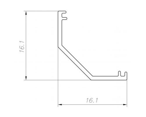 ЛПУ16 -1м. ал. профиль led