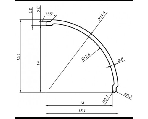 ЛПУ16 -1м. led рассеиватель матовый