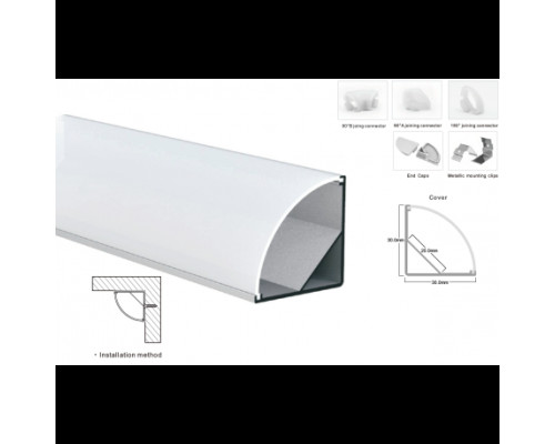 LP-SL090A -1м. ал. профиль (30,0х30,0мм)