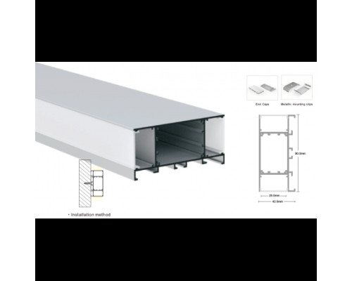 LP-SPL068 -1м. ал. профиль (42,5х90,0мм)