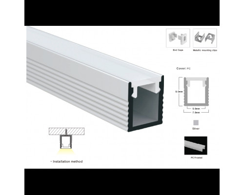 LP-SL063 -1м. ал. профиль ( 9 х 7,8 мм) (3м ламель)
