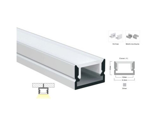 LP-SL140B -1м. ал. профиль ( 8 х 12 мм) (3м ламель)