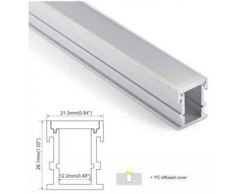 LP-SALP034 -1м.  ал. профиль (в ламелях по 2м)