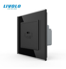 Розетка USB Type-C з Power Delivery 45W Livolo чорний (VL-C7-FCUC-2BP)