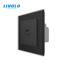 Розетка USB Type-C з Power Delivery 45W LIVOLO чорна матова скло