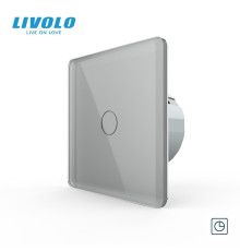 Сенсорний вимикач таймер Вимикач з реле часу LIVOLO сірий 2.5D скло