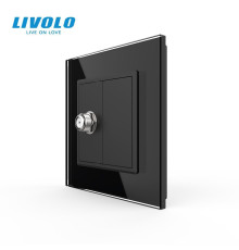 Розетка супутникова SAT Livolo чорний скло (VL-C7FCSL-1BP)