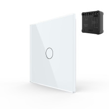 Бездротовий сенсорний вимикач LIVOLO з реле VL-XE001, 1 канал, білий, глянцеве скло · LIVOLO · VL-XR007-W/VL-XE001