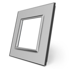Рамка 1-постова LIVOLO, загартоване скло, сіра, 80×80 мм (VL-P7E-2I) · LIVOLO · VL-P7E-2I