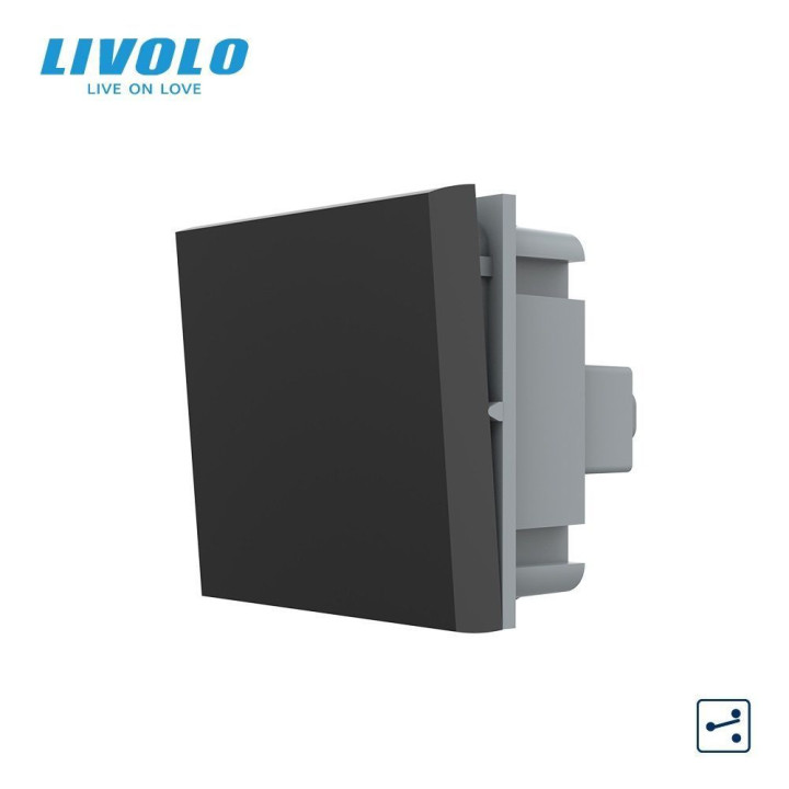 Прохідний вимикач LIVOLO, чорний, модуль без рамки (VL-FCMKS-2BP) · LIVOLO · 720100112