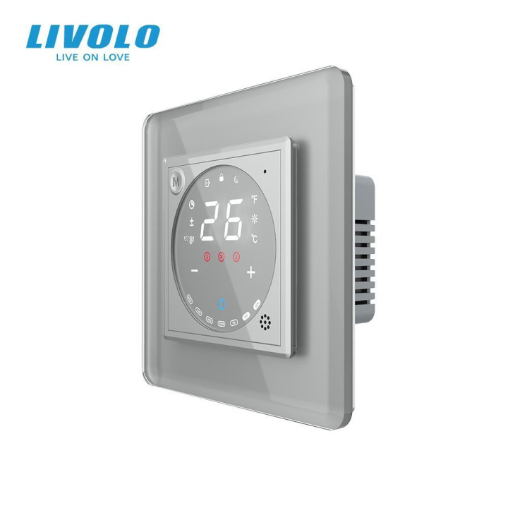 Wi-Fi терморегулятор сенсорний програмований LIVOLO, сірий 2.5D скляний · LIVOLO · VL-C7FCQ1Y-2IS05