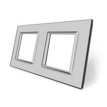 Рамка 2-постова LIVOLO, загартоване скло, сіра, 151×80 мм (VL-P7E/E-4I) · LIVOLO · VL-P7E/E-4I