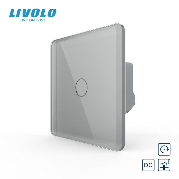 Сенсорна кнопка 1 сенсор 12/24V Livolo сірий 2.5D скло · LIVOLO · VL-FC1HC-2IS05