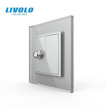 Розетка супутникова SAT Livolo сірий скло (VL-C7FCSL-1IP)