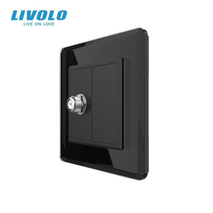 Розетка супутникова SAT LIVOLO чорна 2.5D скло · LIVOLO · VL-C7FCSL/FCMB-2BS05
