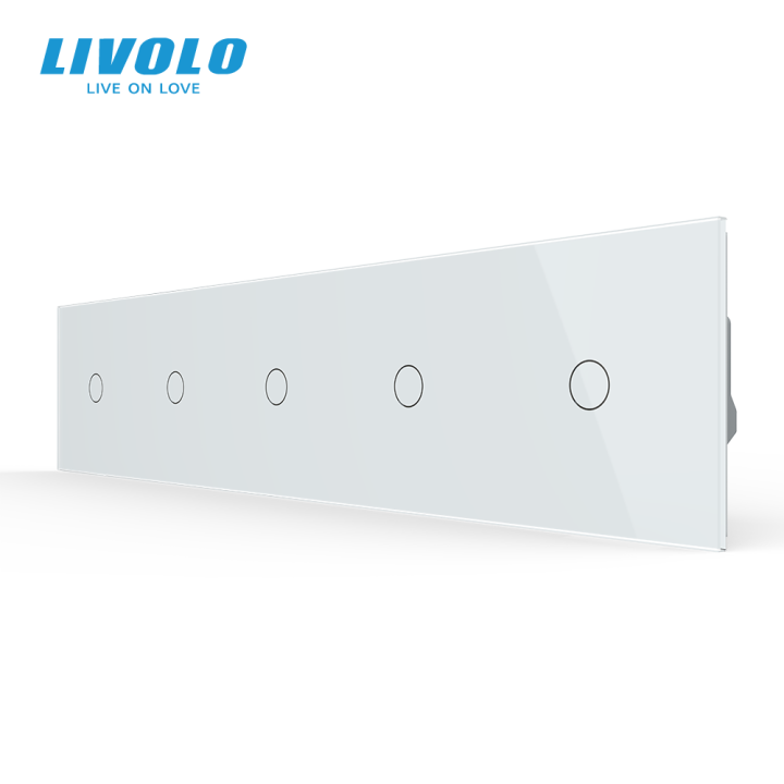 Сенсорний вимикач 5 сенсорів (1-1-1-1-1) LIVOLO білий 2.5D скло · LIVOLO · VL-C7FC1-10WS05
