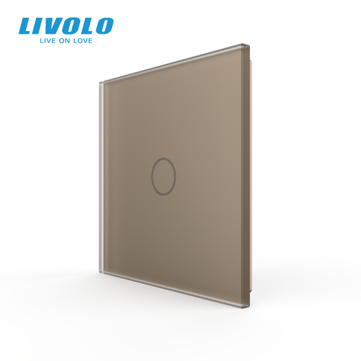 Бездротовий сенсорний вимикач LIVOLO VL-XR007, 1 сенсор, без реле, золотий, матове скло · LIVOLO · VL-XR007-AS06