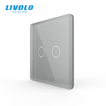 Рамка 1-постова для 2-сенсорного вимикача LIVOLO, загартоване скло, сіра 2.5D, 80×80 мм · LIVOLO · VL-P702-2IS05