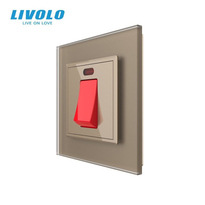 Майстер вимикач 20 ампер LIVOLO золотий матовий скло · LIVOLO · VL-C7FCMKV20A-2AS06