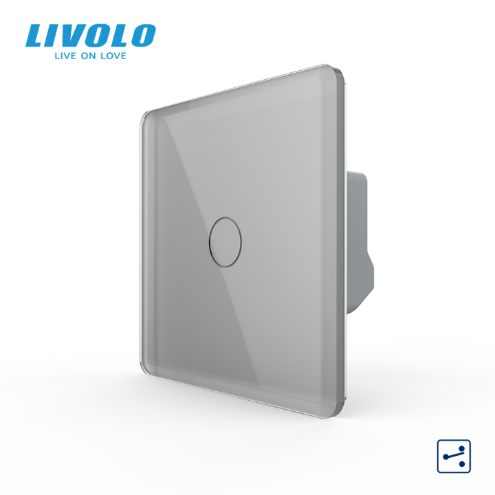 Сенсорний прохідний / перехресний вимикач LIVOLO, 5А 230В, сірий 2.5D скло · LIVOLO · VL-C7FC1S-2IS05