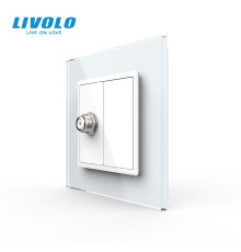 Розетка супутникова SAT Livolo білий скло (VL-C7FCSL-1WP)