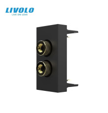 Аудіо розетка LIVOLO Banana Plug, чорна, для колонок / підсилювача, модуль 0.5 поста (VL-FCSD-1BP)