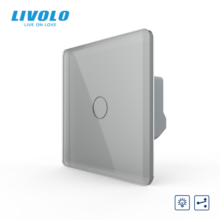Сенсорний прохідний/перехресний диммер LIVOLO сірий 2.5D скло · LIVOLO · VL-C7FC1SD1-2IS05