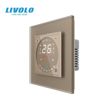 Wi-Fi терморегулятор сенсорний програмований LIVOLO, золотий матовий скляний