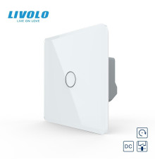 Сенсорна кнопка 1 сенсор 12/24V Livolo білий 2.5D скло