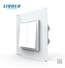 Двоклавішний перехресний вимикач Livolo білий (VL-C7FCMM10A-1WP)