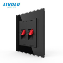 Hi-Fi аудіо розетка LIVOLO для колонок і підсилювачів, чорна скляна рамка, настінна, дизайнерська · LIVOLO · VL-C7FCSD/FCSD-2BP
