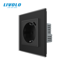 Електрична розетка з USB Type-C 18Вт для зарядки, з заземленням, LIVOLO, чорна, скляна матова рамка, 250В 16А · LIVOLO · VL-C7CTF16A.UC18W-2BS06