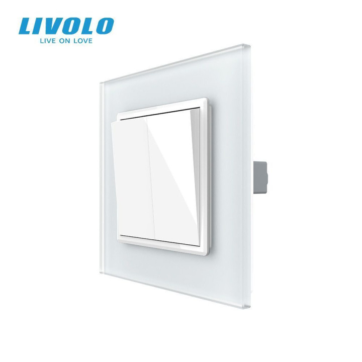 Двоклавішний прохідний вимикач LIVOLO білий матовий скло · LIVOLO · VL-C7FC2MKS-2WS06