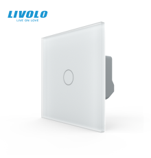 Сенсорний вимикач LIVOLO, білий матовий скляний, 5А 230В, без нейтралі