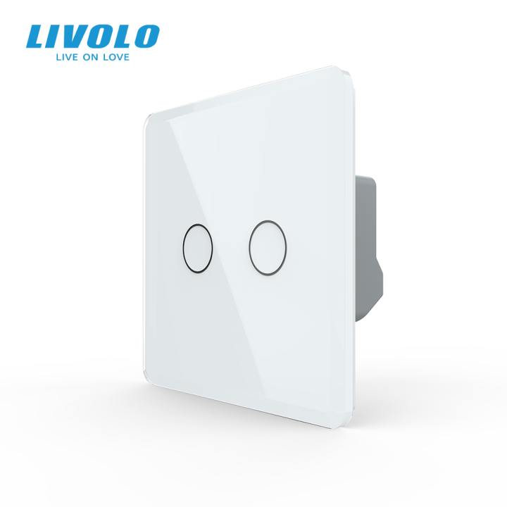 Сенсорний вимикач LIVOLO, 2-сенсорний, білий 2.5D скляний, 5А 230В, без нейтралі · LIVOLO · VL-C7FC2-2WS05