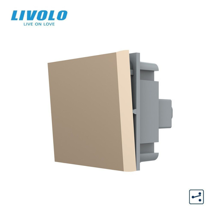 Прохідний вимикач LIVOLO, золотий, модуль без рамки (VL-FCMKS-2AP) · LIVOLO · 720100113