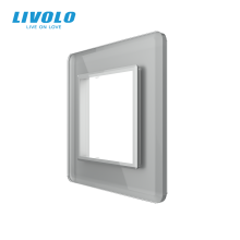 Рамка 1-постова LIVOLO, загартоване скло, сіра 2.5D, 80×80 мм · LIVOLO · VL-P7E-2IS05