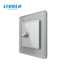 Розетка супутникова SAT LIVOLO сіра 2.5D скло