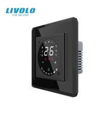 Wi-Fi терморегулятор сенсорний програмований LIVOLO, чорний 2.5D скляний