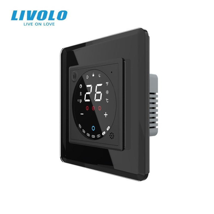 Wi-Fi терморегулятор сенсорний програмований LIVOLO, чорний 2.5D скляний · LIVOLO · VL-C7FCQ1Y-2BS05