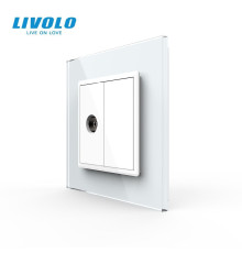 Розетка телевізійна Livolo білий скло (VL-C791V-11)