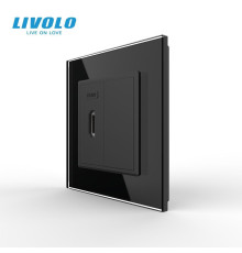 Розетка HDMI Livolo чорний скло (VL-C7FCHD-1BP)