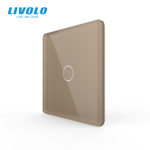 Рамка 1-постова для 1-сенсорного вимикача LIVOLO, загартоване скло, золота 2.5D, 80×80 мм · LIVOLO · VL-P701-2AS05