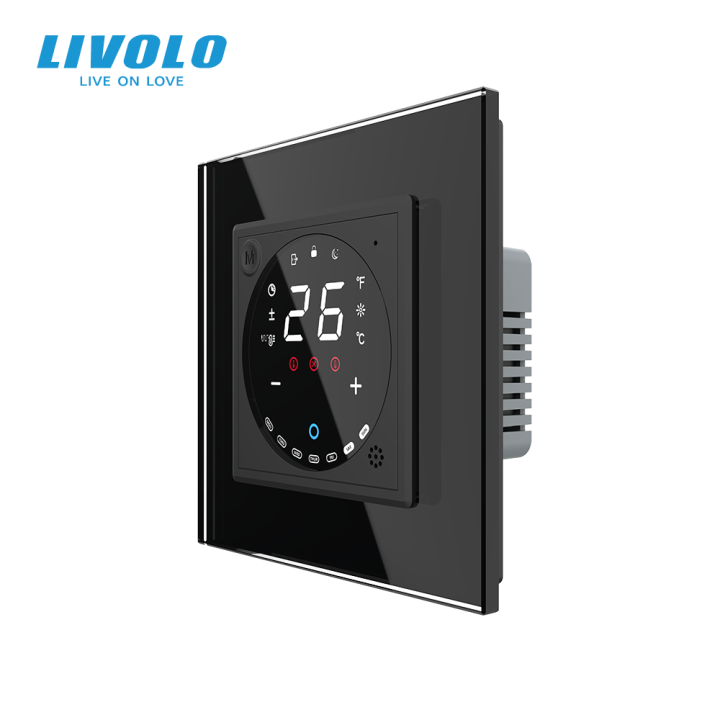Wi-Fi терморегулятор сенсорний програмований LIVOLO, чорний скляний · LIVOLO · VL-C7FCQ1Y-2BP