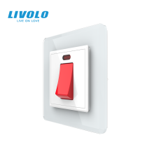Майстер вимикач 20 ампер LIVOLO білий 2.5D скло