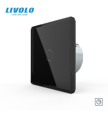 Сенсорний вимикач таймер Вимикач з реле часу LIVOLO чорний 2.5D скло