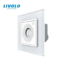 Розумний датчик температури та вологості ZigBee (термометр-гігрометр) LIVOLO білий, матова скляна рамка
