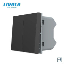 2-клавішний прохідний вимикач LIVOLO, чорний, модуль без рамки (VL-FCMKS-1BP) · LIVOLO · 720100312